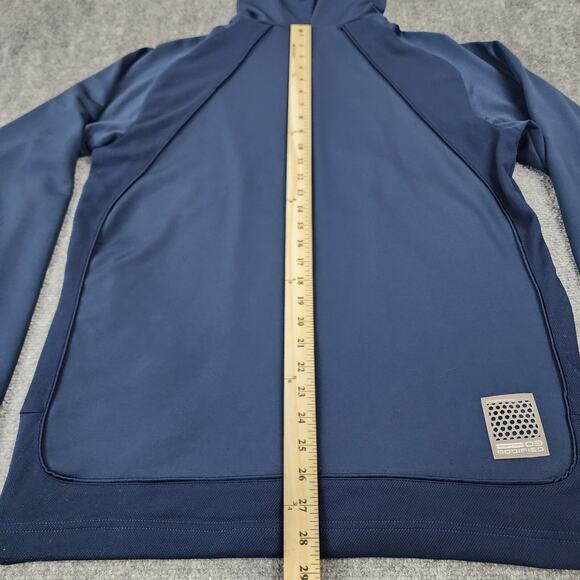 Vintage Nike Jacket Mens Small Blue Full Zip Hooptech Basketball Hoodie Sweat - Picture 6 of 16